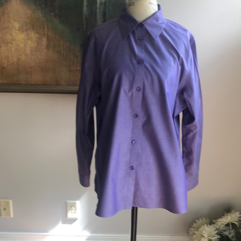 Pendleton Button Down Blouse - 16w Purple - image 1